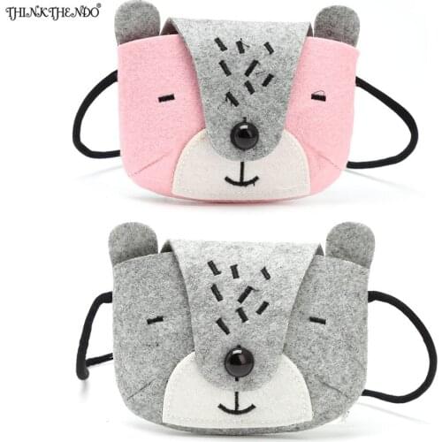 THINKTHENDO Cute Bear Coin Wallet Girl Simulation Plush Purse Small Purse Female Animal Pattern Fashion Messenger Bag 2017