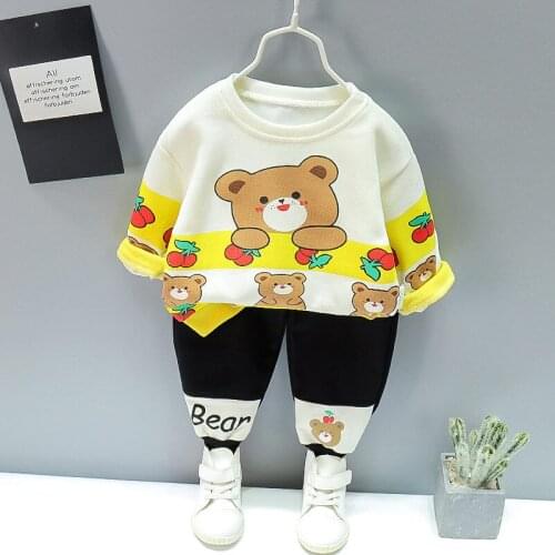 New 2021 Spring Autumn Baby T-shirt Pants 2Pcs Suits Toddler Tracksuits Children Boys Girls Patchwork Clothing Sets Kids Clothes