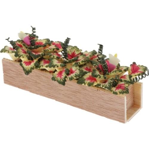 1:12 Scale Dollhouse Miniature Potted Clay Plant Caladium Room Garden Decor