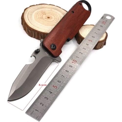 Multi-function Folding Knife Survival Pocket Tactical Knife 5CR15MOV Blade Wood Handle Camping Hunting Knives Outdoor Tools
