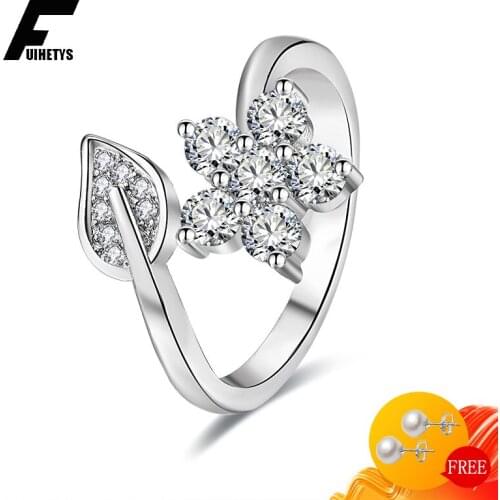 Trendy Ring 925 Silver Jewelry Inlaid Cubic Zirconia Gemstones Open Finger Rings for Women Wedding Bridal Party Gift Wholesale