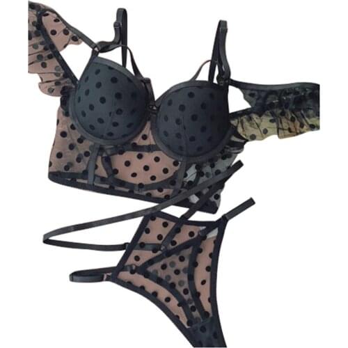 Fashion Sexy Two Piece Swimsuit For Women Cold Shoulder Polka Dot Printed High Waist Swimwear Bikini Female Beachwear