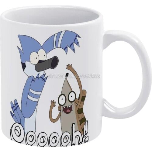 Regular Shirt Ooooh Coffee Mugs Ceramic Personalized Mugs 11 Oz White Mug Tea Milk Cup Drinkware Travel Mug Cartoon Mordecai Rig