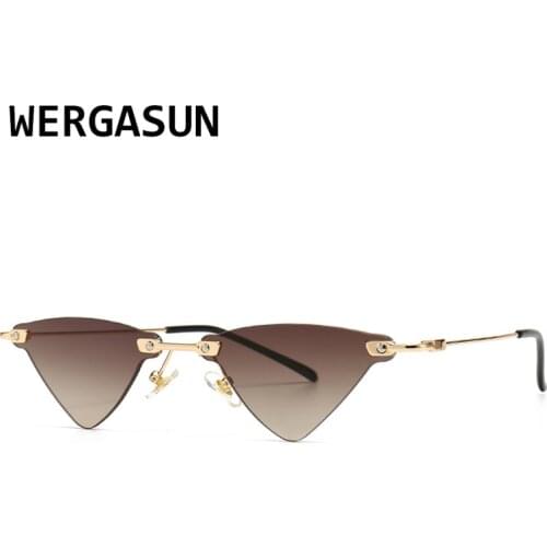 WERGASUN Gothic Steampunk Sunglasses Women Brand Designer Vintage Triangle Metal Frame Sun Glasses Female Male High Quality