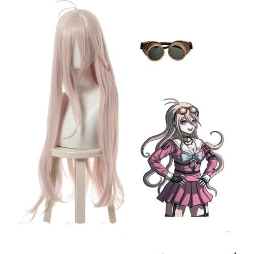 DanganRonpa Cosplay Wig Miu Iruma Cosplay Costume Woman Wigs Anime Game Hair Wig Cosplay Props Steampunk Goggles Glasses