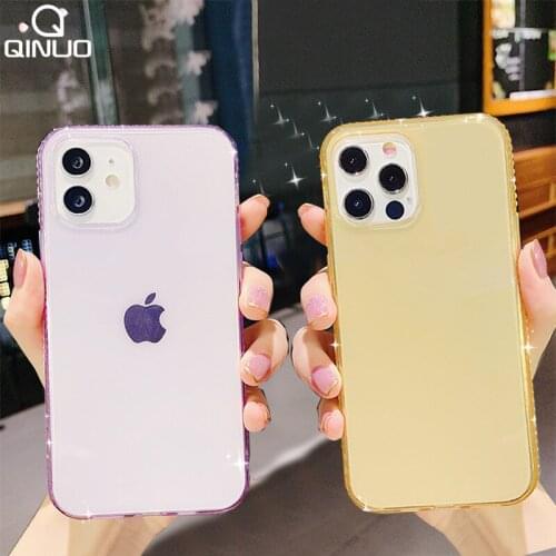 Transparent Glitter Bling Rhinestone Silicone Phone Case For iPhone 12 11 Pro Max Mini X XR XS Max 6 6S 7 8 Plus SE 2020 Cover