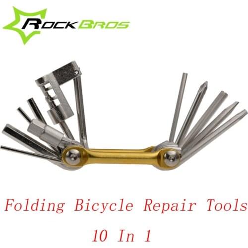 ROCKBROS Multifunctional Bicycle Repair Folding Tools Sets Kit Wrench Screwdriver Chain Cutter Portable MTB Bike Accessories