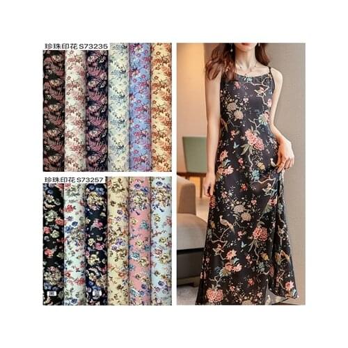 2021 high quality export Chiffon yarn Floral Fabric spring and summer dress shirt beach skirt Georgette clothing fabric