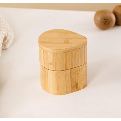 The salt box for kitchen storage with two-layer bamboo seasoning jar is suitable for salt, pepper, sugar