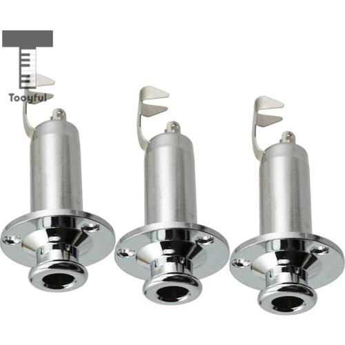 Tooyful 3PCS 1/4'' Removable Jack End Pin Output Input Jack Strap Sockets for Acoustic Electric Guitar Silver