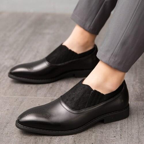 Luxury Genuine Leather Shoes Men Business Dress Loafers Pointy Office Formal Shoes Casual Oxford Breathable Wedding Leather Shoe