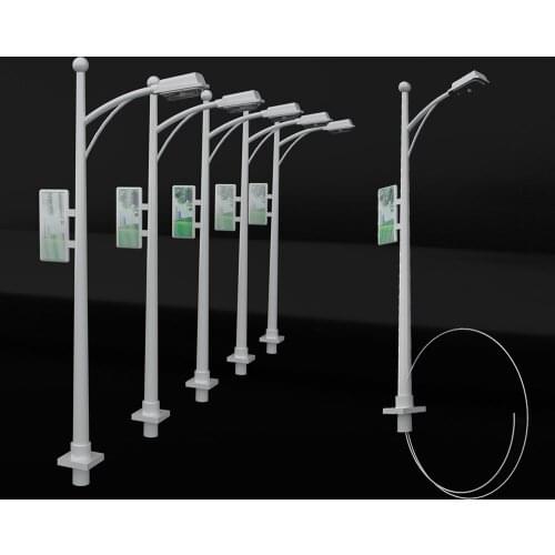 Street Lamppost Railway Train lamp Single Head Advertising Light Model Scand Table Architecture Building Kits 1:200-1:100 Scale