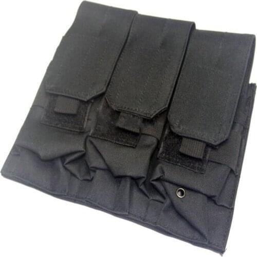 Military Tactical MOLLE Triple Magazine Pouches Triple Army Shooting Mag Pouch Wargame Paintball Pouch Equipment for M14 Ak47