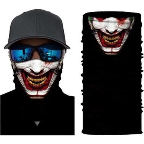 Magic Cycling Scarf Neck Gaiter Skull Joker Mask Outdoor Fishing Bandana Scarf Motorbike Headwear Cycling Accessories