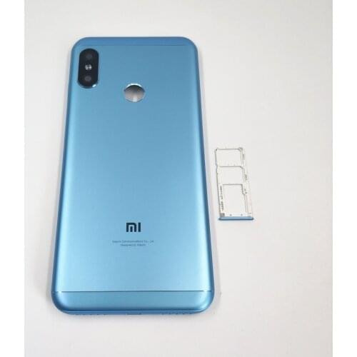 Original For Xiaomi Mi A2 Lite/ Redmi 6 Pro Battery Back Cover Rear Housing Metal Door Camera Glass Lens+Side Button+Sim Tray