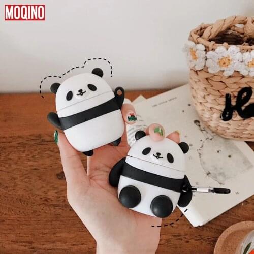 Panda For Airpods Air Pods Silicone Case Protective Cover Pouch Anti Lost Protector Fundas Accessories