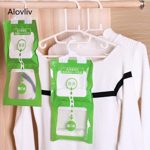 1pcs 150ml Mini Dehumidifier For Home Wardrobe Hangable Clothes Dryer with Desiccant Moisture Absorber Bag