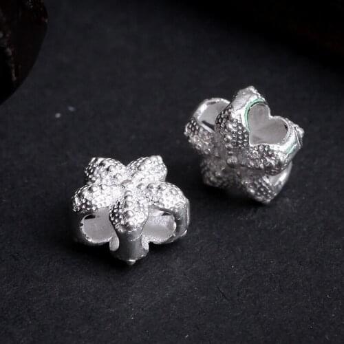 1Pc 925 Sterling Silver Five Petals Flower Beads 3D Flower Spacers For Necklace Bracelet DIY Jewelry Makings Accessories 925183