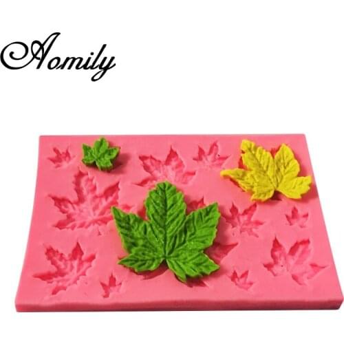 Aomily 1 Piece Leaf Maple Leaves Candy Fondant Chocolate Kitchen Mould Silicone Chocolate Cookies Cake Mold Pastry Baking Tool