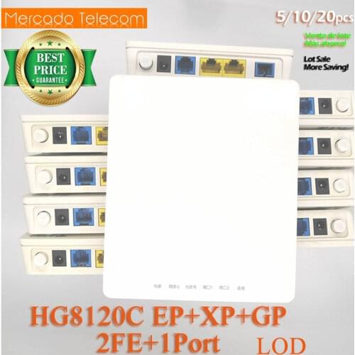 20pcs/50pcs Lot HG8120C ONU GPON EPON XPON 2FE Fiber Optic ONU ONT Modem VIOP Router FTTH Secondhand Network Terminal