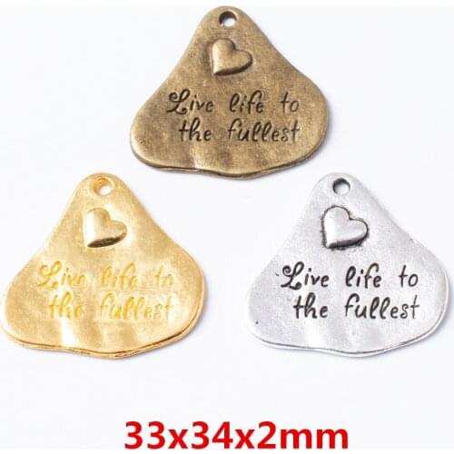 10 pieces of retro metal zinc alloy Nameplate pendant pendant for DIY handmade jewelry necklace making 6708