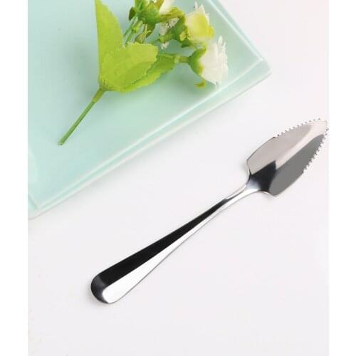 15.5cm Dessert Tea Coffee Spoon Long Handle Stainless Steel Serrated Edge Tableware Flatware Fruit Grapefruit Spoon