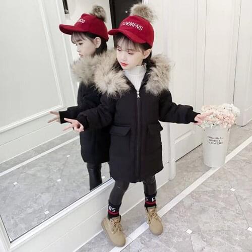 3 Color Children Baby Girls Zipper Coats Warm Winter Hooded Parkas Kid Girl Tops Outwear Casual Girls Clothes 4-13 Year Wear