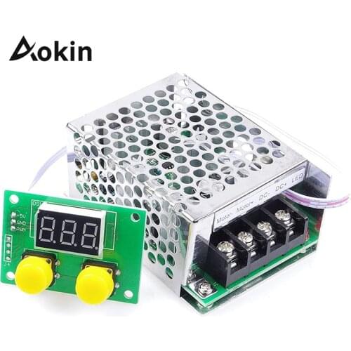 Aokin Pwm Dc Motor Governor 12v 24v 36v Dc 9-40v 12a Digital Display Percentage Stepless Speed Switch