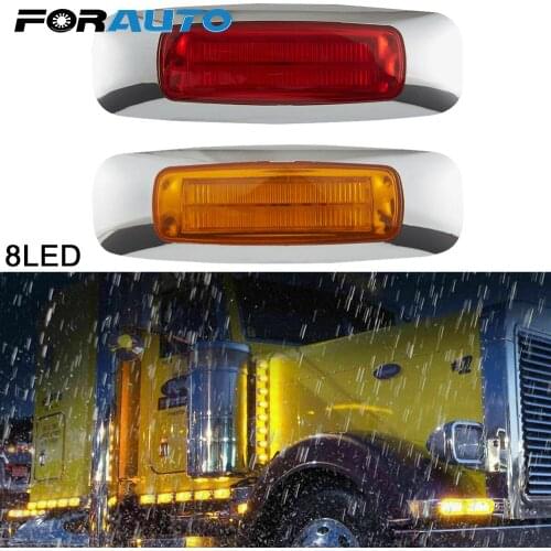 Car External Lamp Car Turn Signal Light Red Yellow 8LED Flash Light 12V-24V Waterproof Side Taillights for Truck Trailer Van Bus