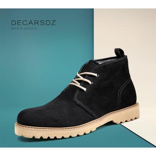DECARSDZ Men Casual Boots 2021 Comfy Lace-up Autumn Desert boots Men Fashion Men Boots