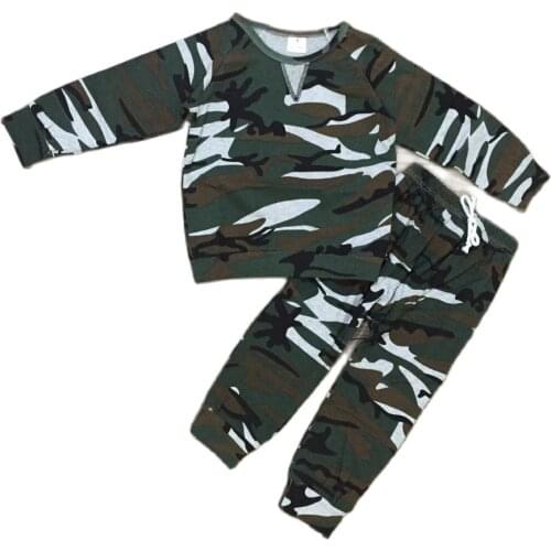 Girlymax Baby Girls Cotton Long Sleeve Homewear Camo Hoodie Children Loungewear Outfits Boutique Set Kids Clothing