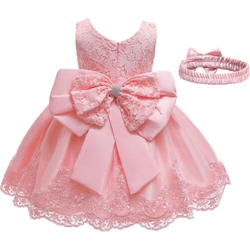Girls Party Ball Gown Formal Pageant Christmas Dresses Children Big Bow Lace Princess Dress For Girl Birthday Wedding Costume