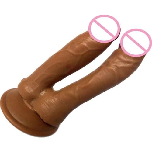 MLSice Double Headed Dildo Big Anal Penis Lesbian Vaginal Dual Heads Long Dick Dildos Strong Sucker Sex Product for Women Female