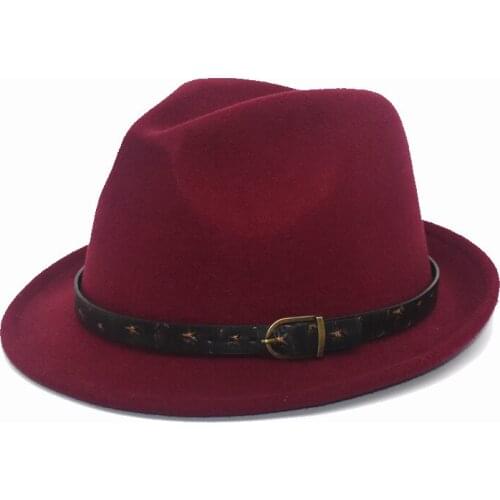 Elegant Lady Felt Hat Lady Fedora Retro Top Hat Lady Flat Hat Men Street Gambler Hat F68