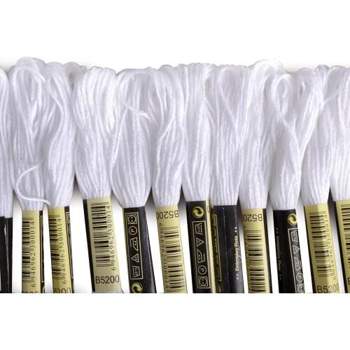 Hot 24 skeins of line For Embroidery Cross Stitch Knitting Bracelets(White and Black)