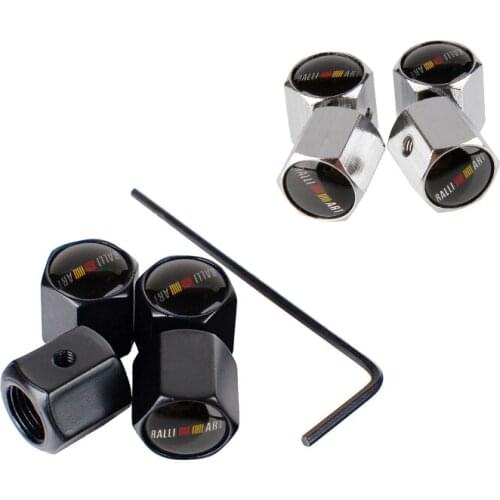 RALLIART Car Wheel Tire Valve Stems Caps Anti-Theft Cover For Mitsubishi ASX Lancer 10 Pajero Outlander L200 EVO Eclipse Grandis