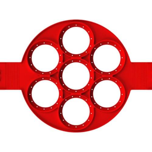 Creative Flip Pancake Breakfast Maker Non Stick Pan Egg Omelette Tools Silicone Cake Mould with Seven Holes Egg Tool