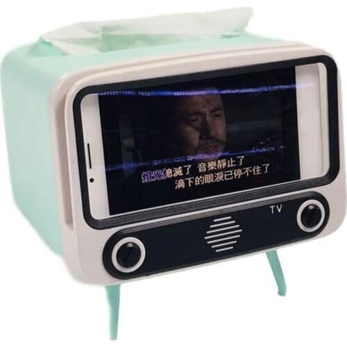Mobile Phone Accessories Retro TV TV Net Red TV Tissue Box Lazy Phone Stand Living Room Bedroom Creative Cute Nordic Style