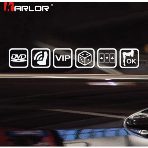 Fashion Fun Warning Mark Collection 2 Wifi No Sex Smoking Dog VIP Logo Vinyl Car Sticker Auto Decal Window Exterior Car-Styling