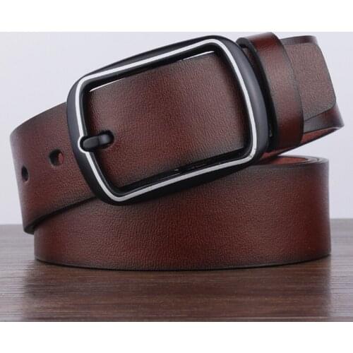CKobj Mens Belt Mens Leather Calfskin Large Size 95-125 CM Belt Luxury Pin Buckle Vintage Belt Jeans Free Shipping