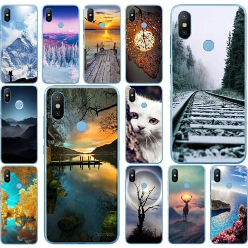 162DD Mountains Bamboo Sea Deer Cat Nature View Soft Silicone Cover Case for Xiaomi Redmi 6 6a mi 8 a2 lite note 5 6 pro 7 case