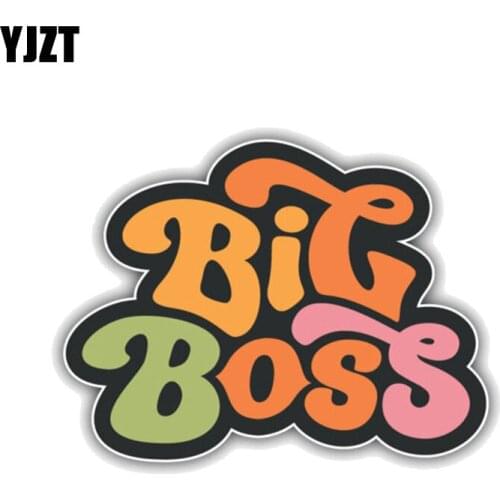YJZT 12.7CM*10.1CM Interesting Words Big Boss PVC Motorcycle Car Sticker 11-00403
