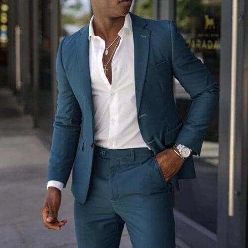 New Arrival Men Suits Costume Homme Slim Fit Groom Wedding Tuxedos Business One Button Blazers terno masculino (Jacket +Pants)