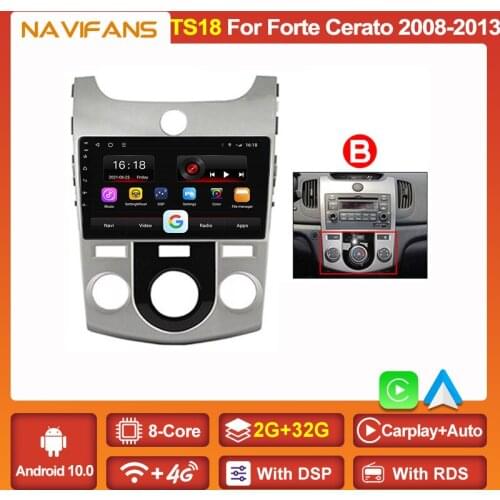 Octa-cora 4G+WIif Car Android 11 Radio For KIA Forte Cerato 2008-2014 Multimedia Stereo GPS Navigation 2Din Video Recorder No CD
