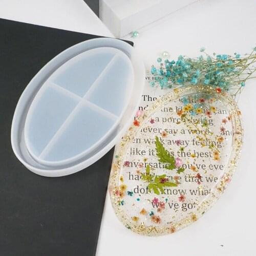Oval Tray Crystal Epoxy Resin Mold Fruit Plate Storage Box Silicone Mould DIY Crafts Decorations Ornaments Casting Tool