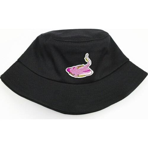 2021 Aquatic Creatures Embroidery Cotton Bucket Hat Fisherman Hat Outdoor Travel Sun Cap Hats for Men and Women 97