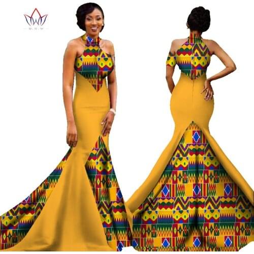 Mermaid African Dresses New Arrival Sleeveless Floor Length Women Formal Occasion Dress Africa Evening Gowns for Women WY1314