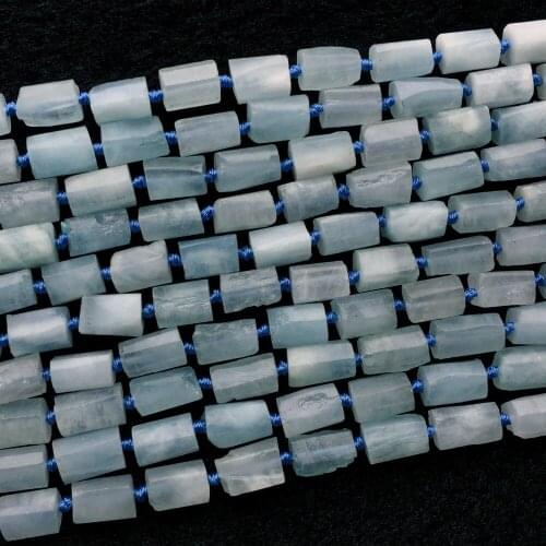 Natural Raw Mineral Water Blue Aquamarine Hand Cut Nugget Free Form Loose Rough Matte Faceted Necklace or Bracelets Beads 05971