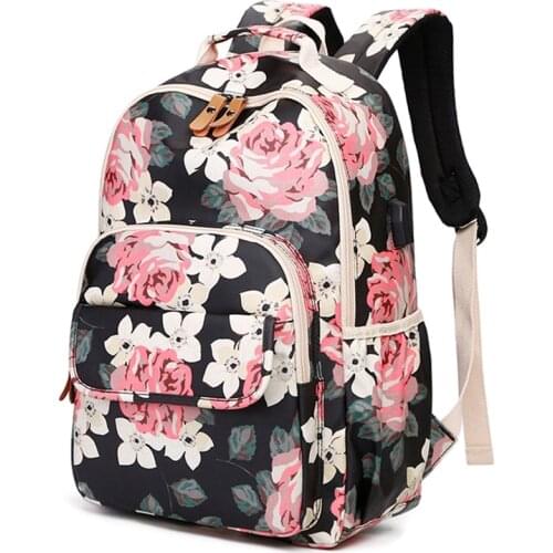 Laptop Backpack,15.6-Inch Fashion College Backpack,with USB Charging Port,Waterproof Casual Backpack,Suitable for Ladies