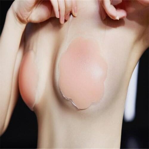 1 Pair Cool Reusable Self Adhesive Silicone Lift Up Breast Nipple Cover Bra Pad Invisible Breast Petals for Party Dress